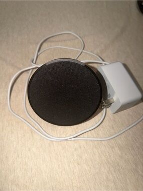 Amazon Black Wireless Charging Pad with White Power Adapter